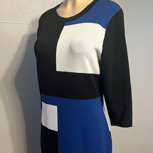 Color Block MIDI Sweater Dress